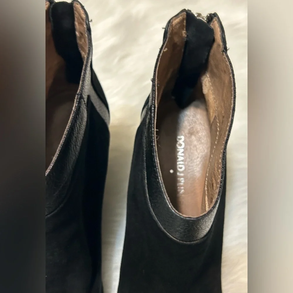 Donald J. Pliner Chez Black Wedge Ankle Boots - Picture 3 of 11